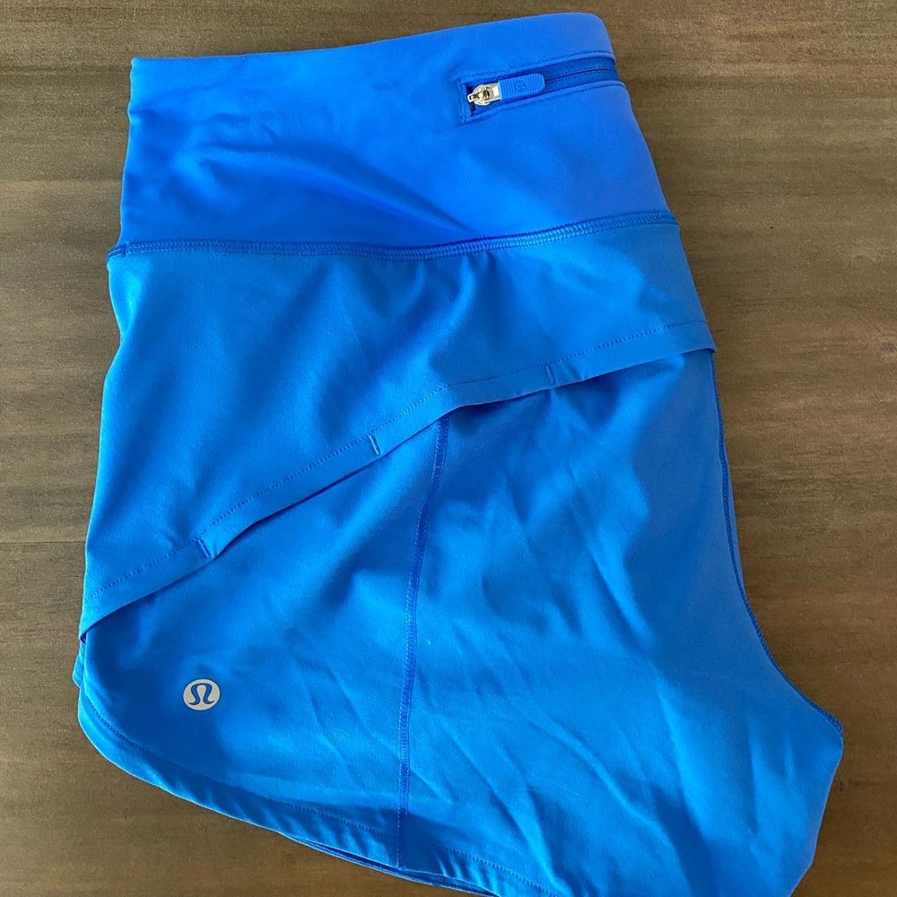 Lululemon speed shorts. Size 6. Bright blue